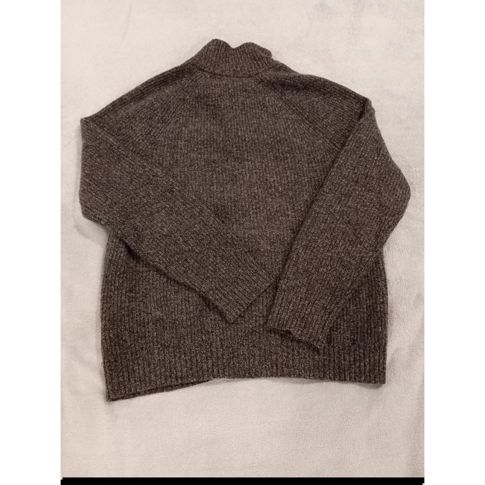 Mens Banana‎ Republic Italian Yarn 4 Button Pullover Sweater Gray Large